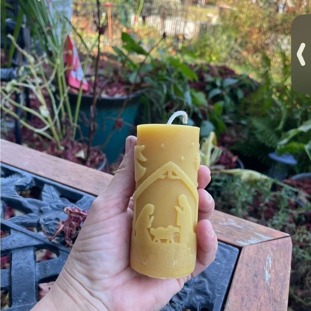 HANDMADE  Nativity Scene Candle (beeswax)